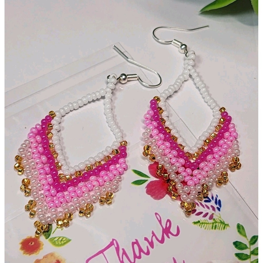 Women's Elegant Earrings Pink  Color, Beautiful Design For You.